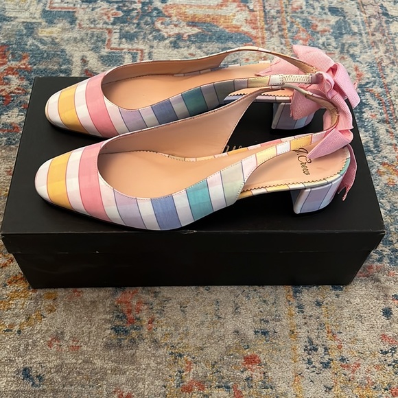 J. Crew Rainbow Gingham Sling Back Pump - Picture 3 of 5